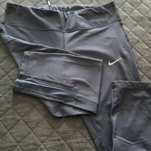 Nike Slate Gray Leggings with White Swoosh